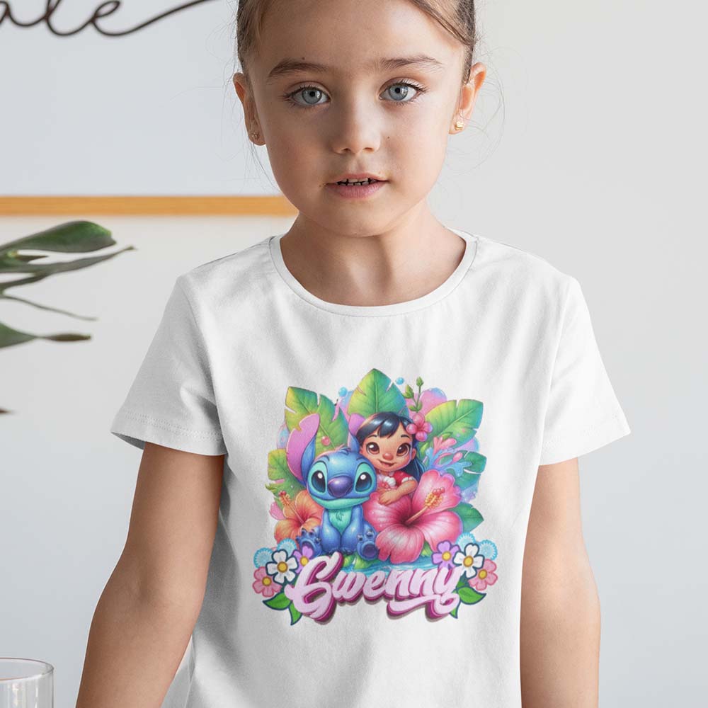 🪷T-shirt Lilo & Stitch - Design Tropiflair personnalisé