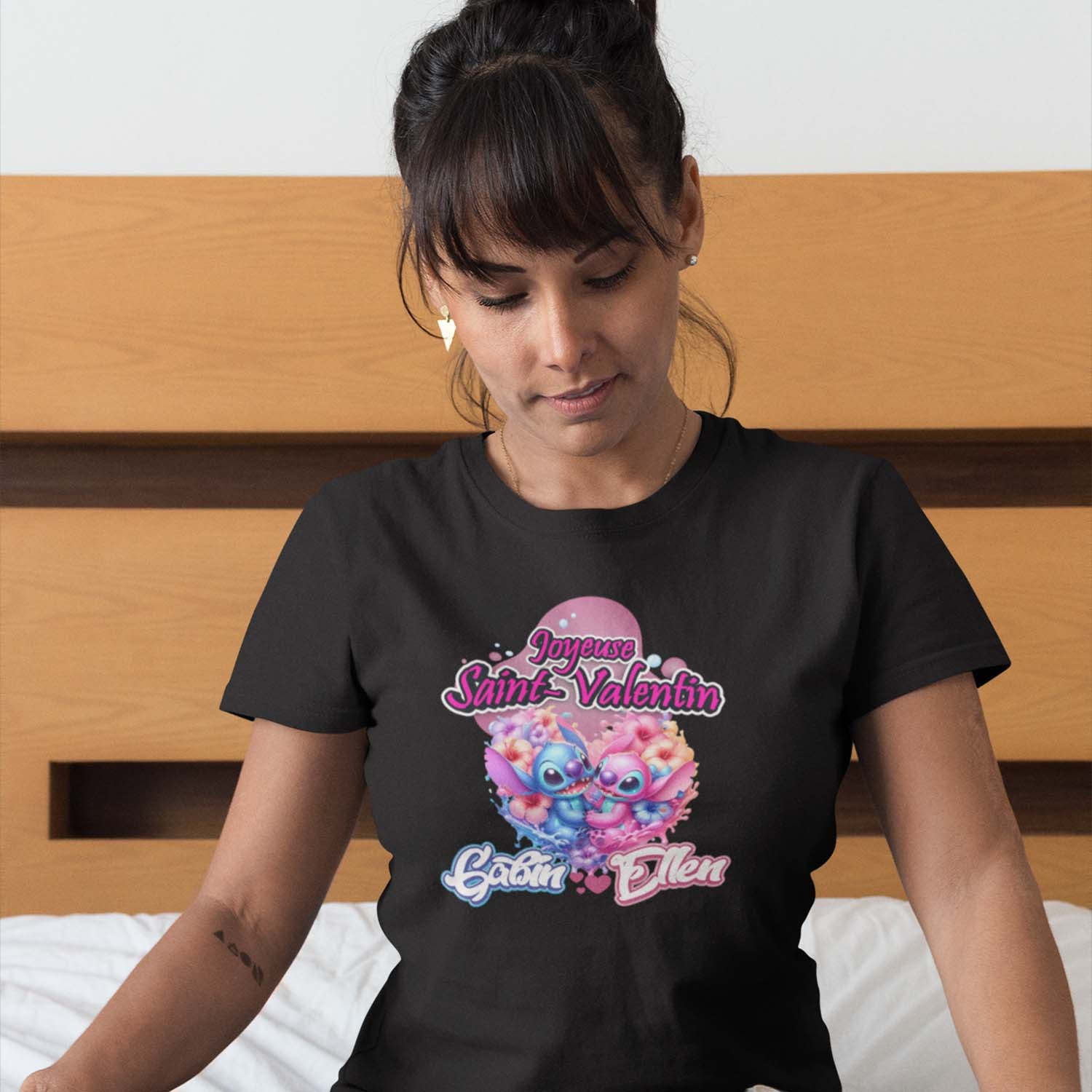 🌹T-shirt Lilo & Stitch - Design Valentine personnalisé