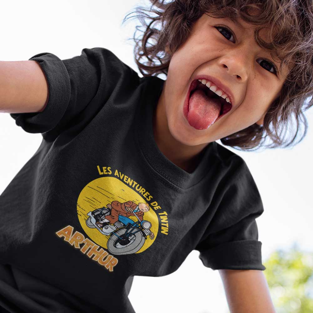 🚴‍♂️T-shirt Les Aventures de Tintin - Design BikeMania personnalisé